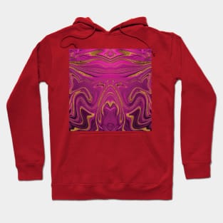 Abstract Symmetrical Pink Pattern With Glittering Golden Elements Hoodie